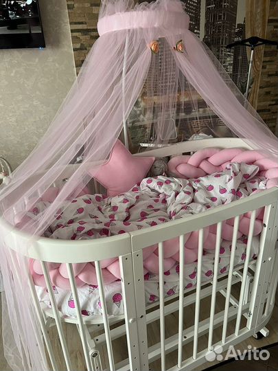 Бортики в детскую кроватку косичка