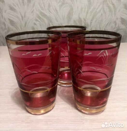 Графин с рюмками « Охота» Богемия