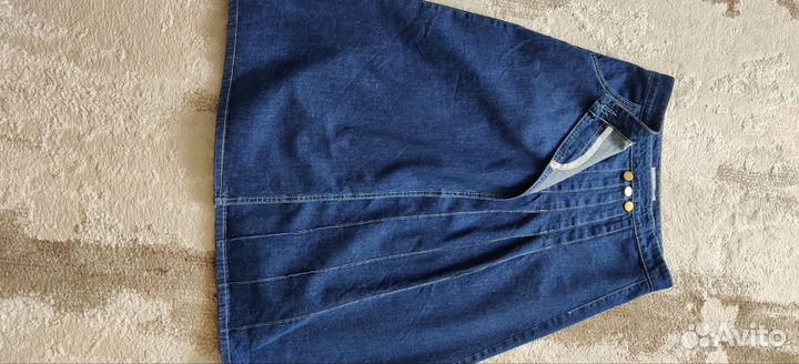 Джинсовая юбка миди