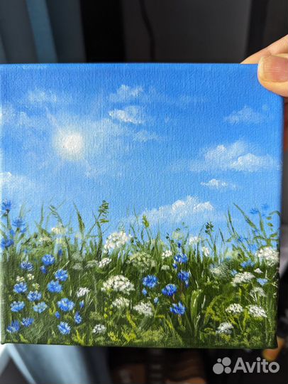 Картина маслом на холсте 15*15