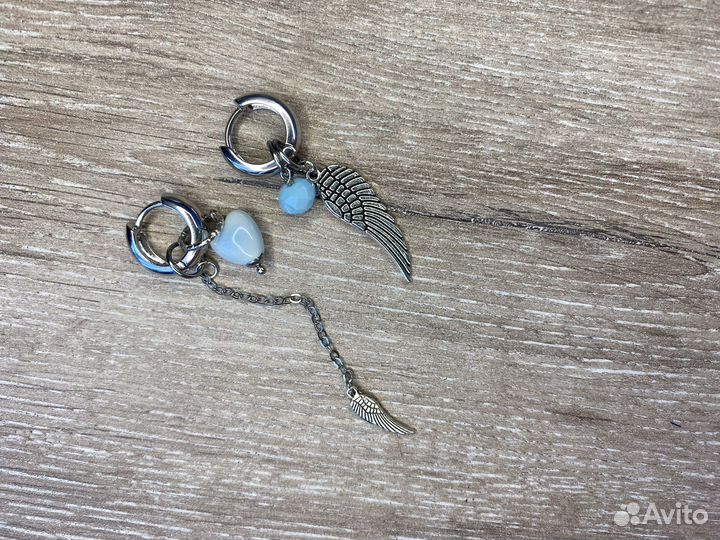 Серьги конго с подвесками