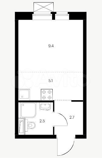 Квартира-студия, 19,8 м², 21/25 эт.
