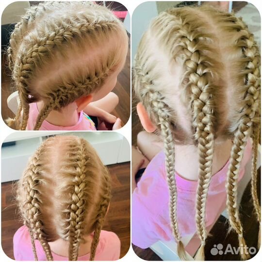 Плетение кос несложные, причёски