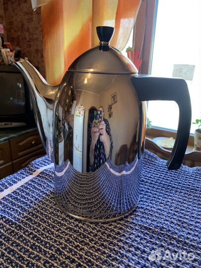 Кофейник металлический СССР никилированный 1,5 л