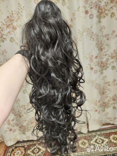 Искусственные волосы (хвост)на заколке краб