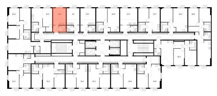 Квартира-студия, 19,8 м², 14/33 эт.