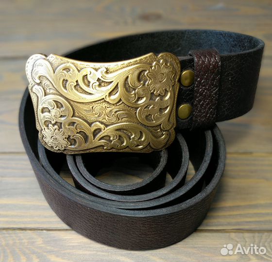 Ремень из толстой натуральной кожи