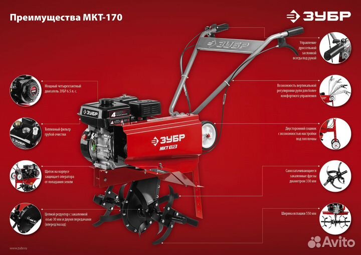 Бензиновый культиватор зубр мкт-170 (6,5 л/с)