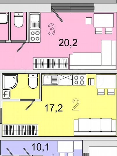 Доля в квартире-студии, 17,2 м², 1/9 эт.