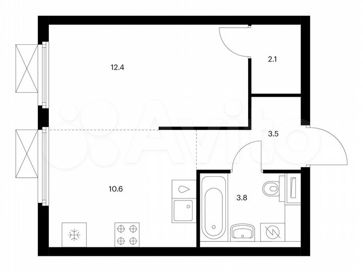1-к. квартира, 32,4 м², 3/25 эт.