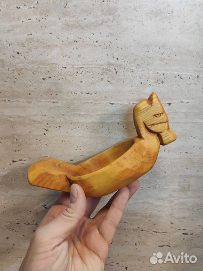 Солонка Коник. Ковшик из дерева лещины