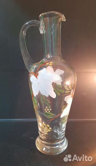 Советский графин, стекло, ручная роспись