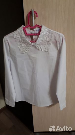 Блузка белая школьная 140