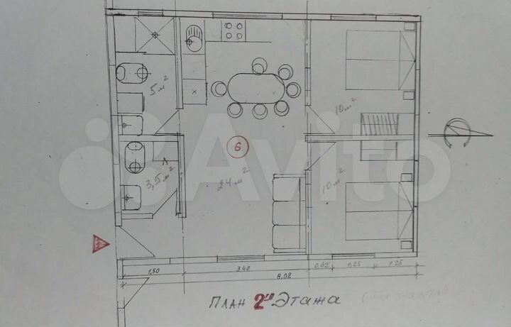 3-к. квартира, 100 м², 2/2 эт.
