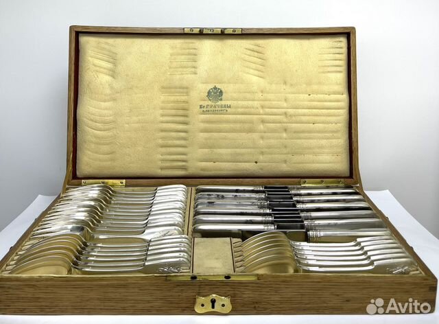 Столовый Набор серебра 84 пр, Грачевы 1896 год