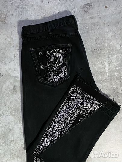 Широкие джинсы Paisley deconstructed jeans