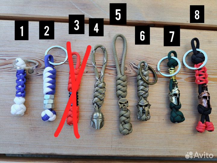 Брелки и темляки из паракорда с бусинами