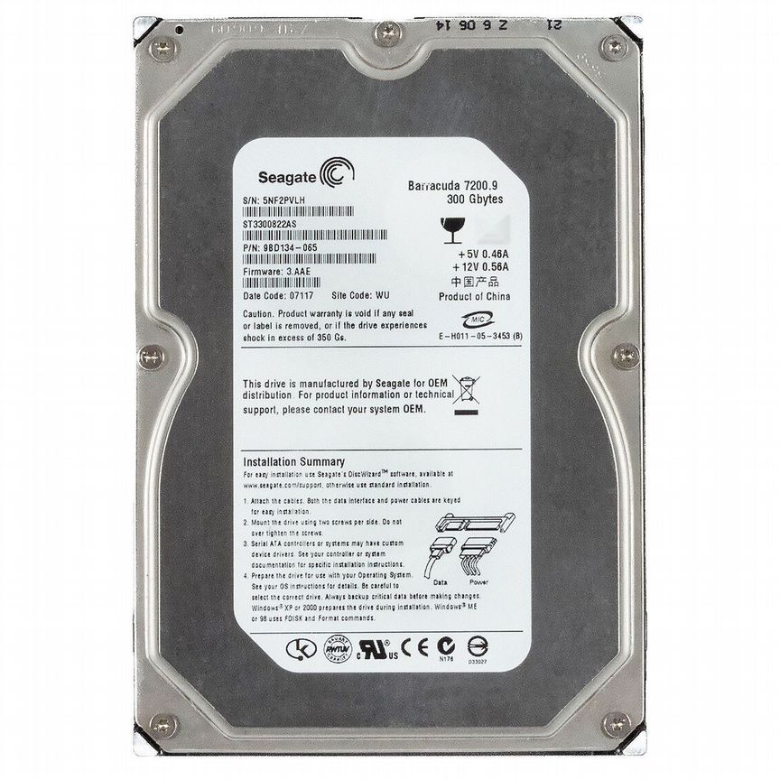 [ST3300822AS] Жесткий Диск Seagate 300gb Sata2 3.5 St3300822as