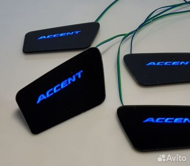 Led подсветка дверных ручек салона Hyundai Accent