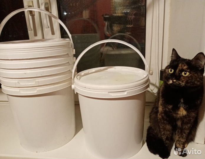 Ведро пищевое пластик с крышкой и ручкой 5 л