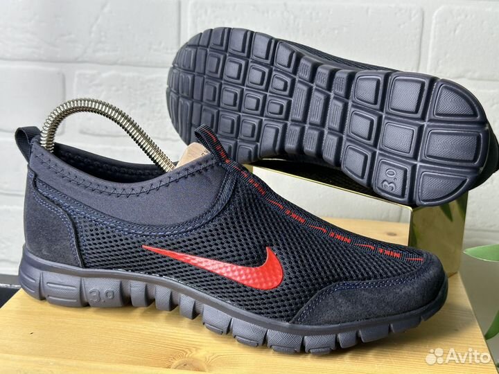 Слипоны мужские Nike сетка 42-44 синие