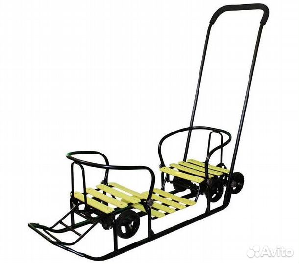 Детские санки для двойни С колесами