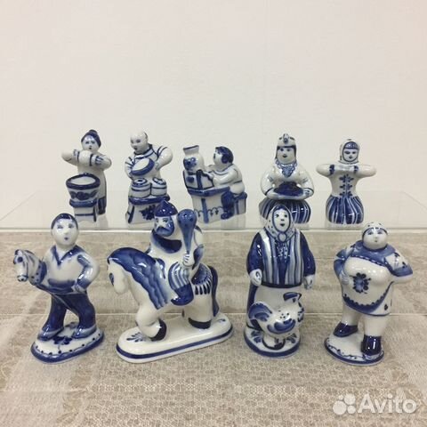 Коллекция авторских скульптур гжель