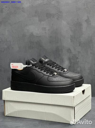 Кроссовки Nike force 1 черные мужские (Арт.28204)