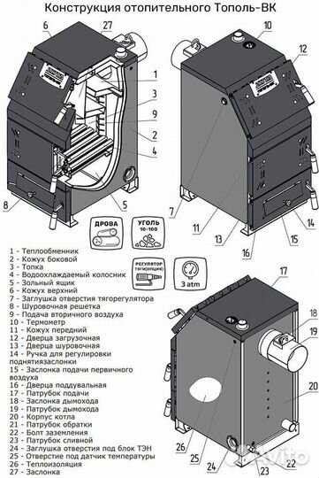 Твердотопливный котел zota Тополь-22вк