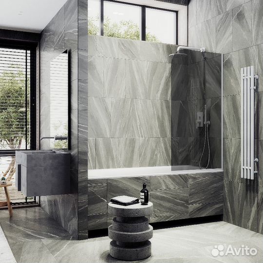 Шторка для ванны в профиле MaybahGlass 1400*600 Ст