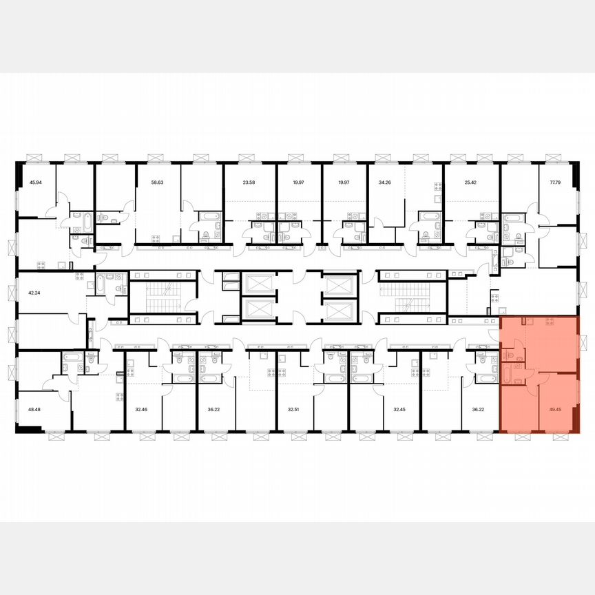 2-к. квартира, 48,9 м², 19/26 эт.