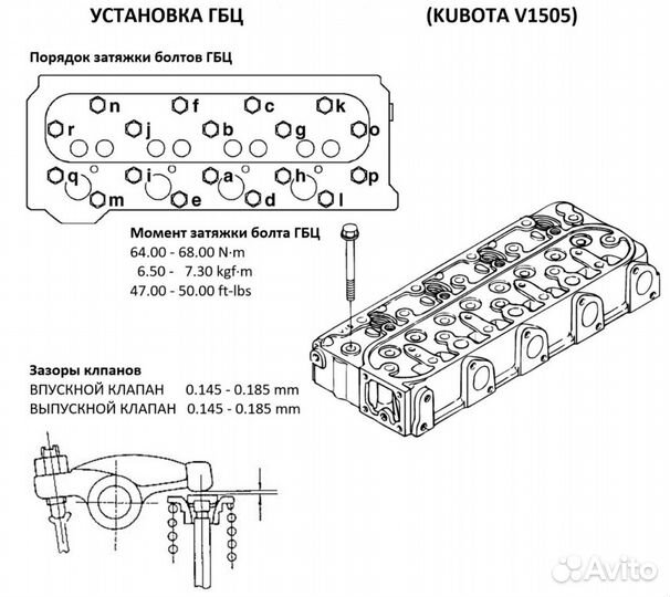 Головка Блока Цилиндров Kubota V1505, 4D78