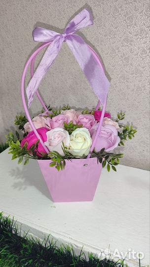 Букет из мыльных роз