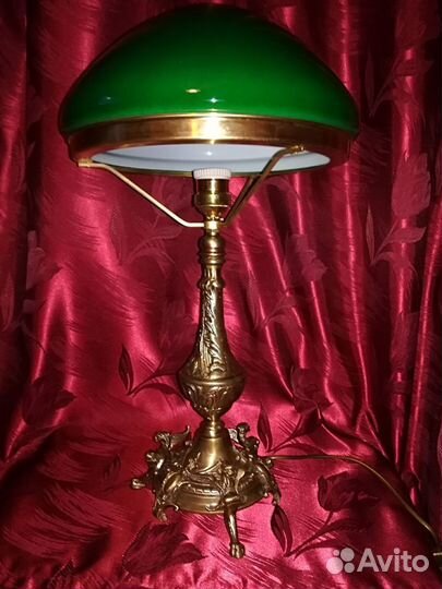 Старинная настольная лампа, бронза
