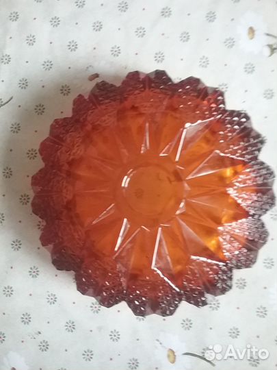 Пепельница, чешское стекло