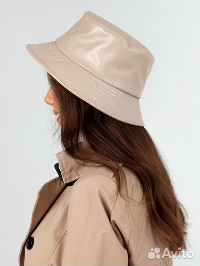 Панама женская кожаная на осень