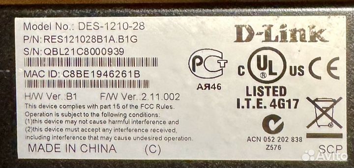 Сетевой коммутатор D-Link DES-1210-28