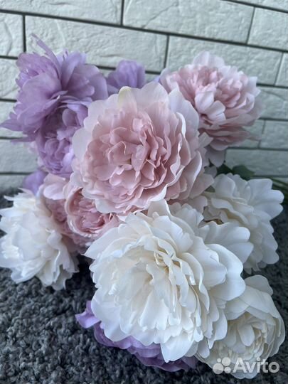 Искусственные цветы пион для свадебного декора