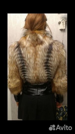 Кожанная куртка из меха лисы