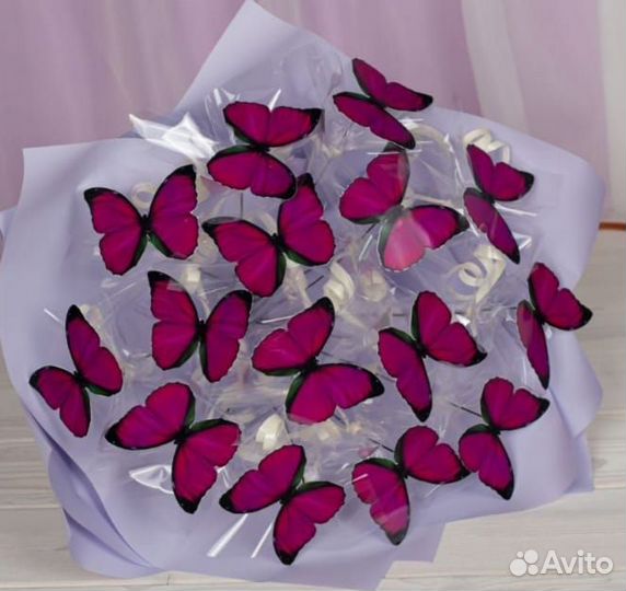 Светящиеся бабочки, букеты