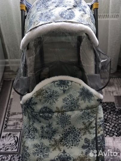 Детские санки коляска с колесами