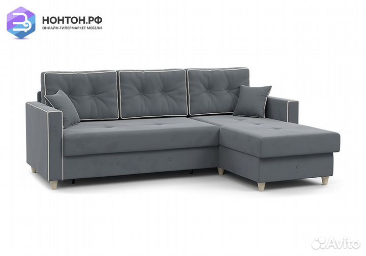 Диван угловой дельфин Айрин серый