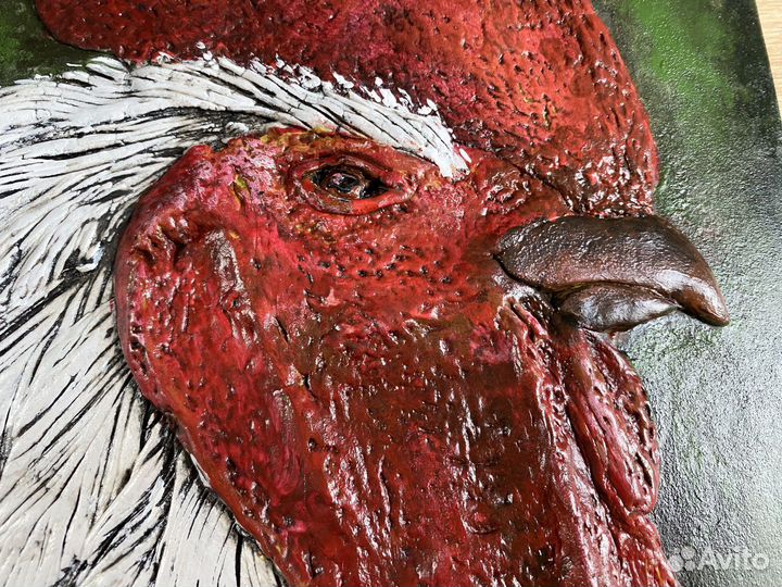 Лофт петух панно деревянное