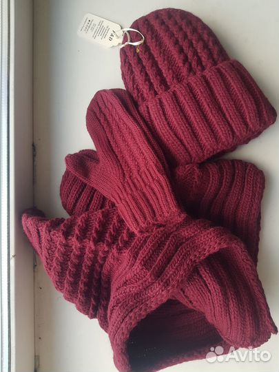 Шапка снуд варежки