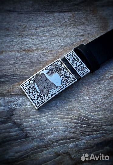 Ремень мужской пряжка серебро