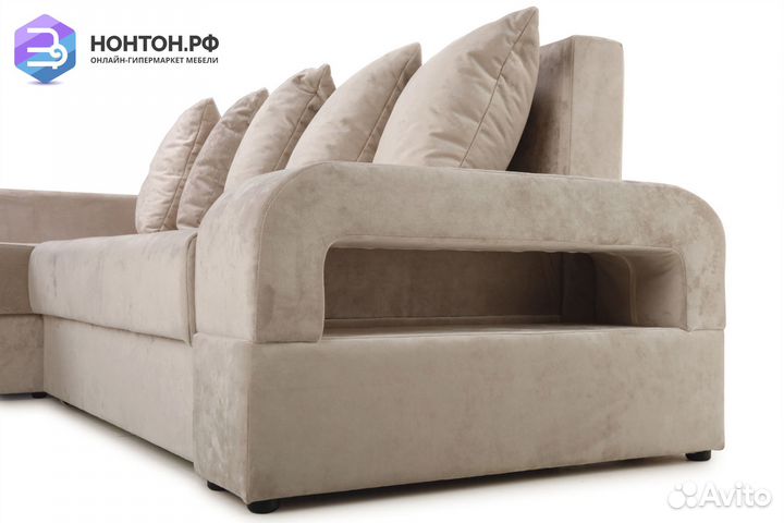 Диван угловой еврокнижка Марго бежевый