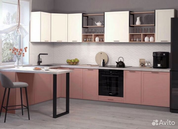 Кухня прямая в потолок