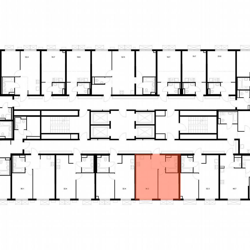 1-к. квартира, 36,2 м², 16/22 эт.