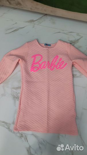 Кофта- платье М Barbie Барби розовая и серая