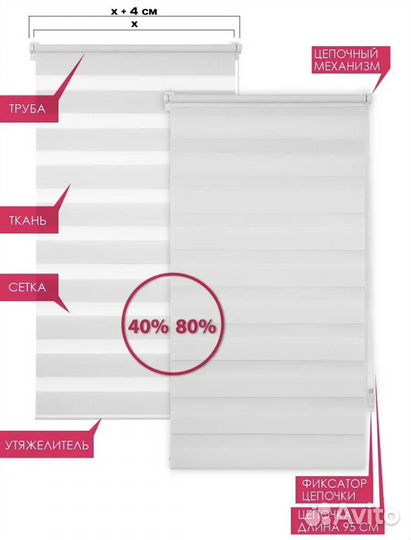 Рулонные шторы день-ночь